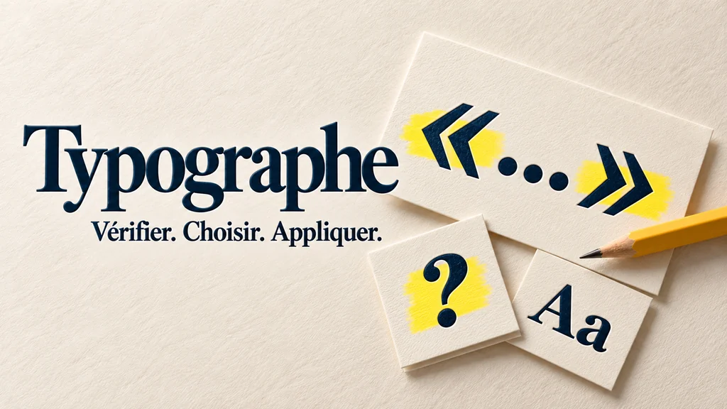 Typographe — Vérifier. Choisir. Appliquer. Guillemets français sur papier texturé